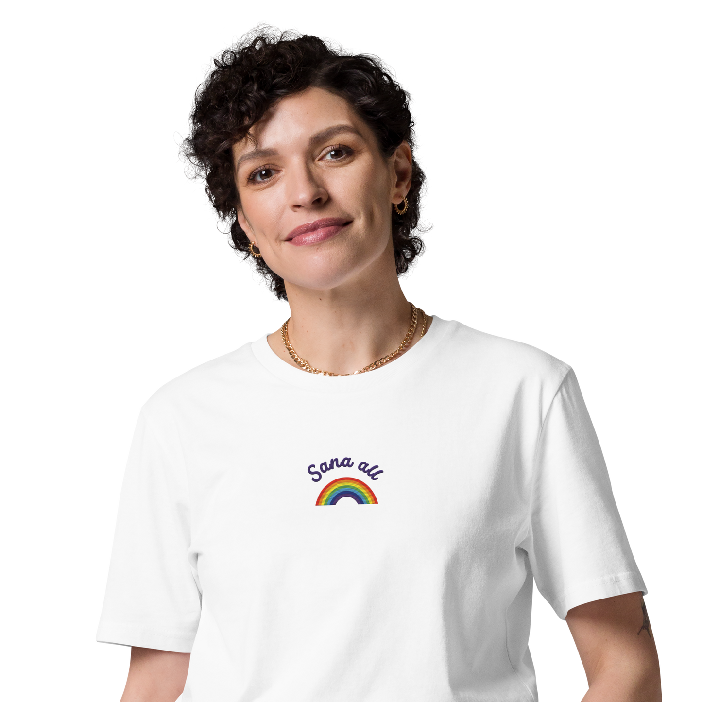 Sana All Embroidered T-Shirt I Organic Cotton