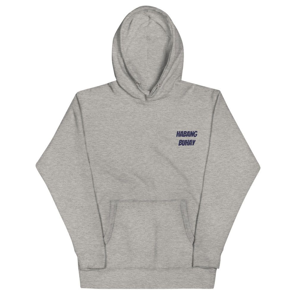 Habang Buhay Unisex Embroidered Hoodie Carbon Grey