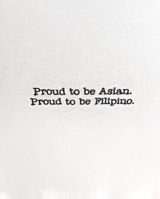 Proud Filipino Embroidered T-Shirt White I Organic Cotton
