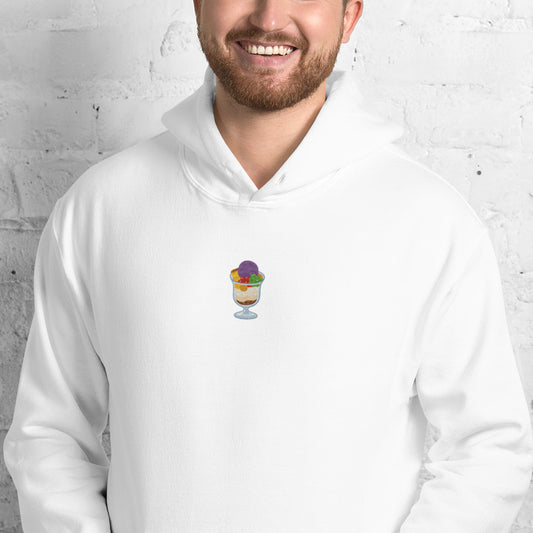 Halo Halo Embroidered Hoodie White