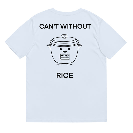 Can't Without Rice T-Shirt Light Blue I Organic Cotton