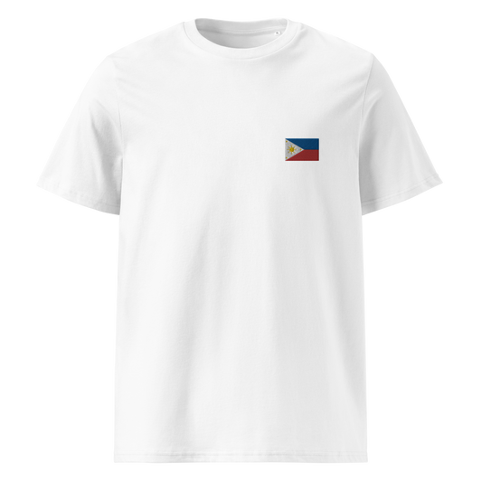 Philippines Flag Embroidered T-Shirt I Organic Cotton
